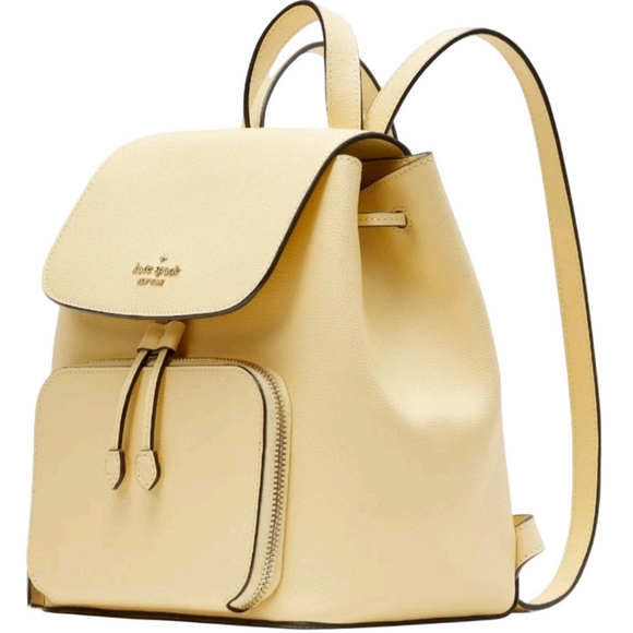 Kate Spade Kristi Medium Flap Butter Yellow Backpack NWT - Picture 3 of 12